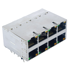 RJ45 10/100/1000 Base-T, 2x4 ports multiples, connecteur de transformateur (8P8C), 2TJ1628-000111H